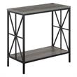 Tucson Starburst Chairside End Table w/Charging Station and Shelf in Gray Wood