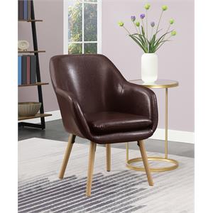 take-a-seat charlotte accent chair in espresso faux leather finish