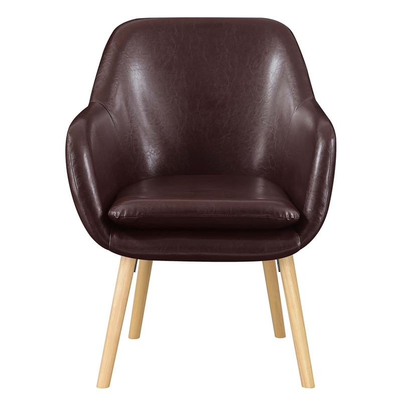 Take-a-Seat Charlotte Accent Chair in Espresso Faux Leather Finish