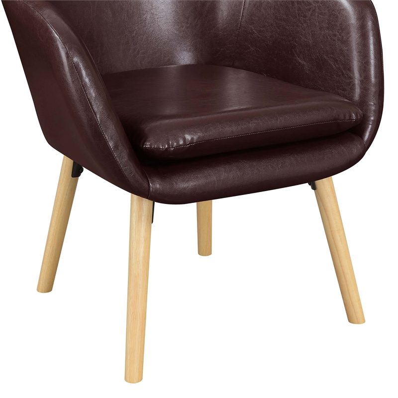 Take-a-Seat Charlotte Accent Chair in Espresso Faux Leather Finish