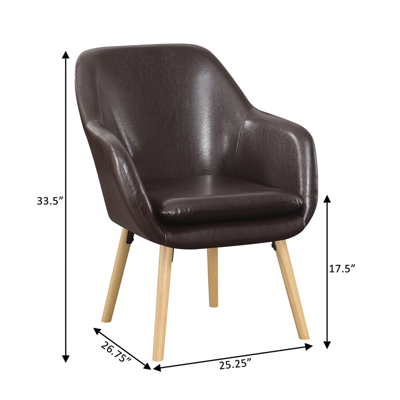 Take-a-Seat Charlotte Accent Chair in Espresso Faux Leather Finish