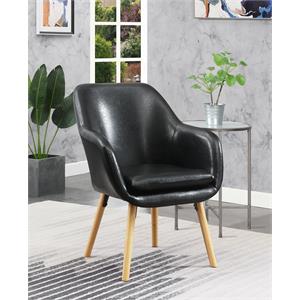 take-a-seat charlotte accent chair in black faux leather finish