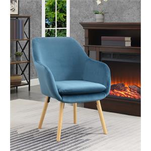 Convenience Concepts Take-a-Seat Charlotte Accent Chair in Blue Velvet Fabric
