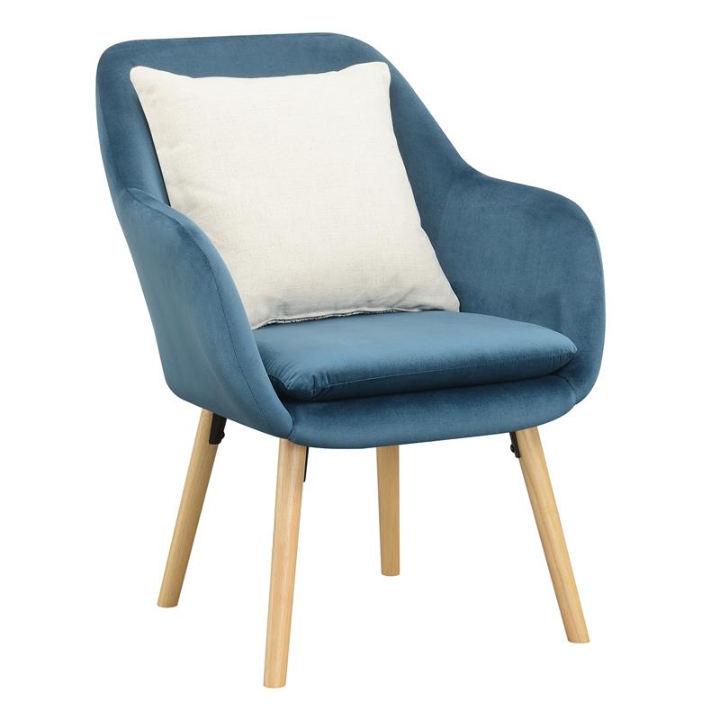 Convenience Concepts Take-a-Seat Charlotte Accent Chair in Blue Velvet Fabric