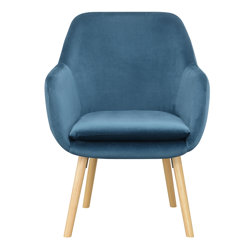 Convenience Concepts Take-a-Seat Charlotte Accent Chair in Blue Velvet Fabric
