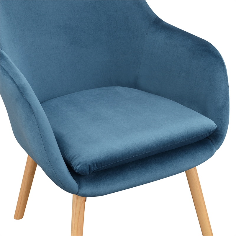Convenience Concepts Take-a-Seat Charlotte Accent Chair in Blue Velvet Fabric
