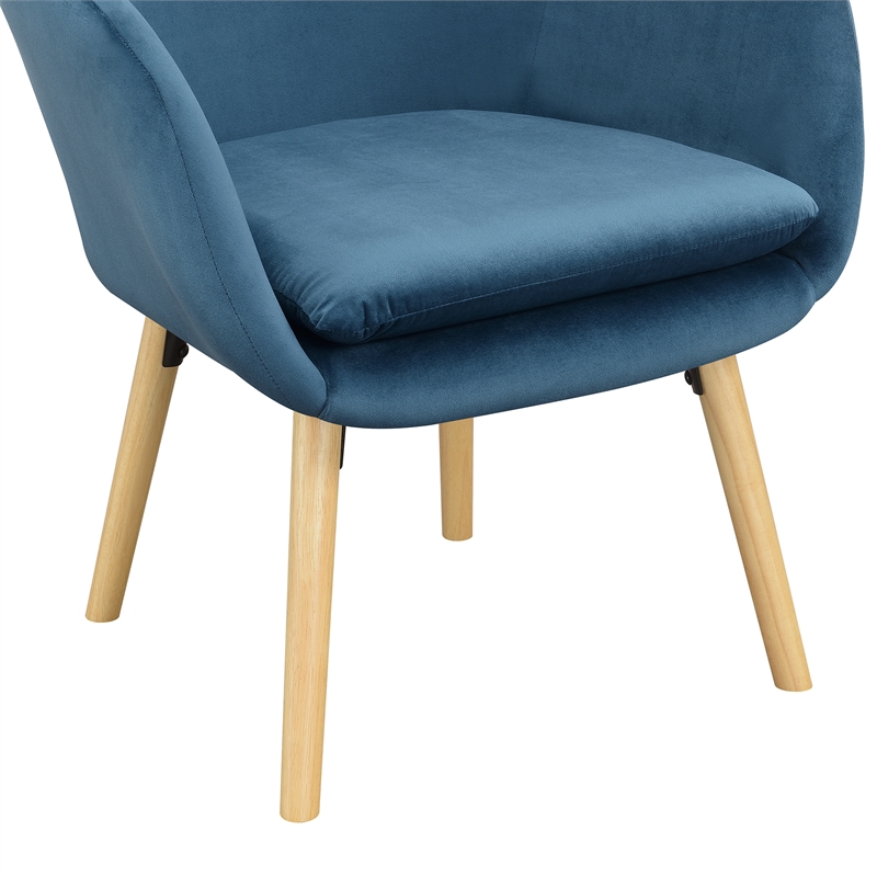 Convenience Concepts Take-a-Seat Charlotte Accent Chair in Blue Velvet Fabric
