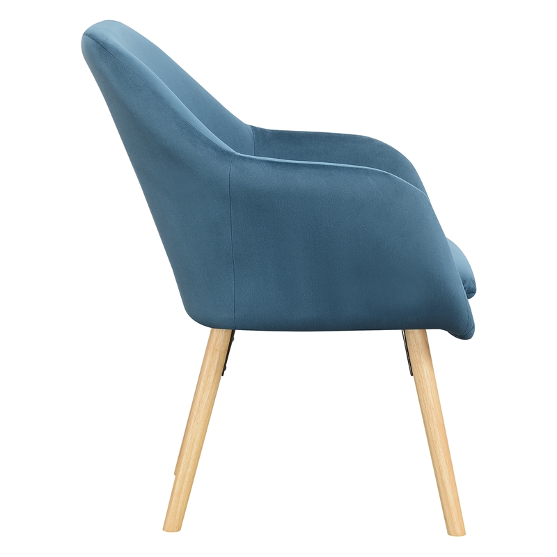 Convenience Concepts Take-a-Seat Charlotte Accent Chair in Blue Velvet Fabric