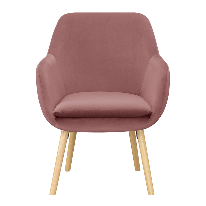 Convenience Concepts Take-a-Seat Charlotte Accent Chair in Pink Velvet Fabric