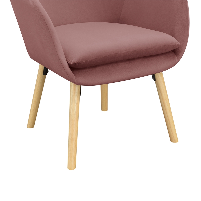 Convenience Concepts Take-a-Seat Charlotte Accent Chair in Pink Velvet Fabric
