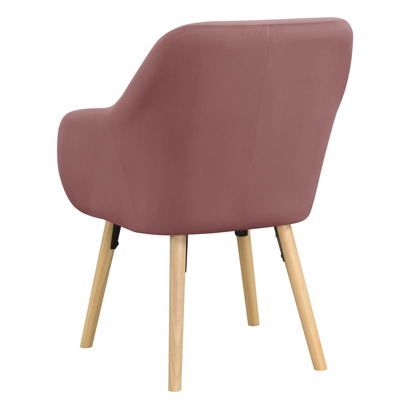Convenience Concepts Take-a-Seat Charlotte Accent Chair in Pink Velvet Fabric