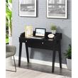 Newport Deluxe Two-Drawer Desk with Shelf in Black Wood Finish