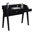 Newport Deluxe Two-Drawer Desk with Shelf in Black Wood Finish