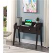 Newport Deluxe Two-Drawer Desk with Shelf in Espresso Wood Finish