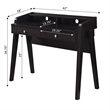 Newport Deluxe Two-Drawer Desk with Shelf in Espresso Wood Finish