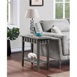 convenience concepts dennis end table with shelf in gray wood finish