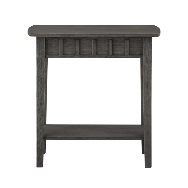 Convenience Concepts Dennis End Table with Shelf in Gray Wood Finish