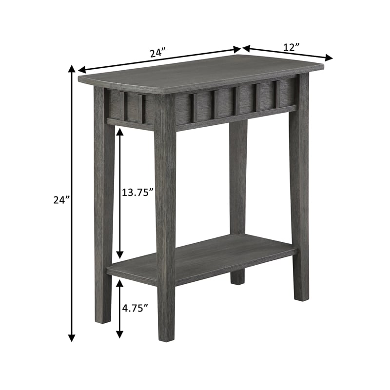 Convenience Concepts Dennis End Table with Shelf in Gray Wood Finish