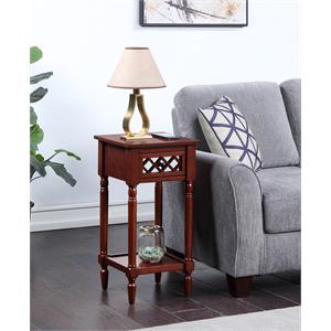 french country khloe deluxe 1 drawer accent table with shelf