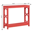 Convenience Concepts Omega Console Table with Shelf in Coral Pink Wood Finish
