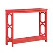 Convenience Concepts Omega Console Table with Shelf in Coral Pink Wood Finish
