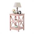 Convenience Concepts Oxford End Table with Shelves in Light Pink Wood Finish