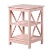 Convenience Concepts Oxford End Table with Shelves in Light Pink Wood Finish