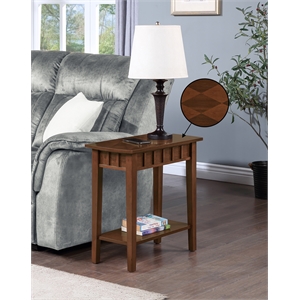 convenience concepts dennis end table with shelf in espresso wood finish