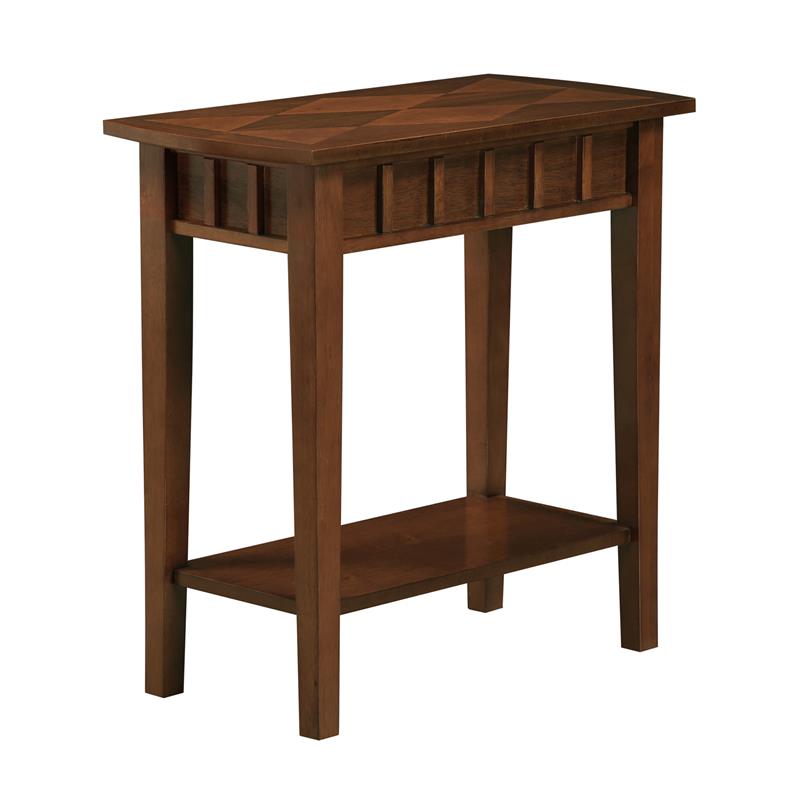 Convenience Concepts Dennis End Table with Shelf in Espresso Wood Finish