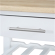 Ellaine Four-Tier Butcher Block Kitchen Cart w/ Drawer & Wine Rack in White Wood