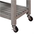 Ellaine Four-Tier Butcher Block Kitchen Cart w/ Drawer & Wine Rack in Gray Wood