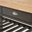 American Heritage Three-Tier Butcher Block Kitchen Cart w/ Drawers in Gray Wood