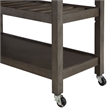 American Heritage Three-Tier Butcher Block Kitchen Cart w/ Drawers in Gray Wood