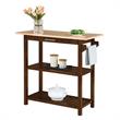Designs2Go Three-Tier Butcher Block Kitchen Island w/Drawer in Espresso Wood