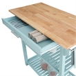 Designs2Go Three-Tier Butcher Block Kitchen Prep Island w/Drawer in Blue Wood