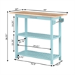 Designs2Go Three-Tier Butcher Block Kitchen Prep Island w/Drawer in Blue Wood