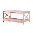 Convenience Concepts Oxford Coffee Table with Shelf in Pink Wood Finish