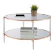 Royal Crest Two-Tier Clear Acrylic Glass Coffee Table with Gold and Chrome Frame