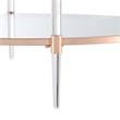 Royal Crest Two-Tier Clear Acrylic Glass Coffee Table with Gold and Chrome Frame