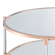 Royal Crest Two-Tier Clear Acrylic Glass Coffee Table with Gold and Chrome Frame