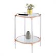 Royal Crest Two-Tier Clear Acrylic Glass End Table with Gold and Chrome Frame