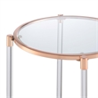 Royal Crest Two-Tier Clear Acrylic Glass End Table with Gold and Chrome Frame
