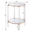 Royal Crest Two-Tier Clear Acrylic Glass End Table with Gold and Chrome Frame