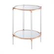 Royal Crest Two-Tier Clear Acrylic Glass End Table with Gold and Chrome Frame