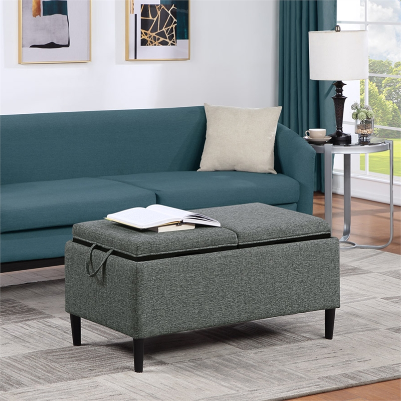 Convenience concepts designs4comfort magnolia store storage ottoman with trays