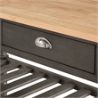 French Country Three-Tier Butcher Block Kitchen Cart w/Drawers in Gray Wood