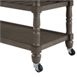 French Country Three-Tier Butcher Block Kitchen Cart w/Drawers in Gray Wood