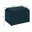 Designs4Comfort Accent Storage Ottoman with Reversible Tray in Blue Fabric
