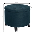 Convenience Concepts Designs4Comfort Round Storage Ottoman in Blue Fabric
