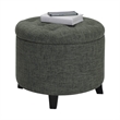 Convenience Concepts Designs4Comfort Round Storage Ottoman in Gray Fabric